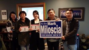 Doorbelling for Senator Miloscioa